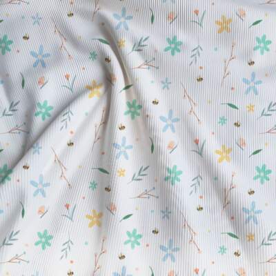 Rib jersey - Bee flowers