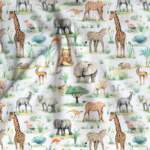 Rib jersey - Savannah animal (Green)