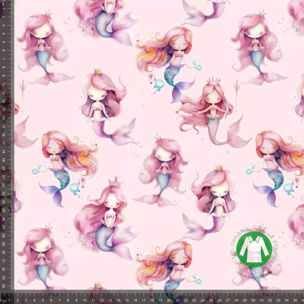 Jersey print with mermaids - Pink