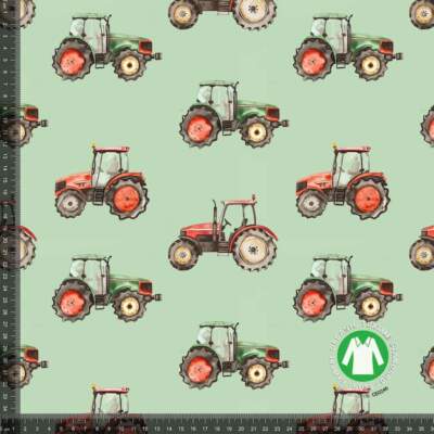 Jersey print with tractor & green background