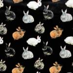 Jersey print with small rabbits
