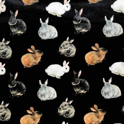 Jersey print with small rabbits