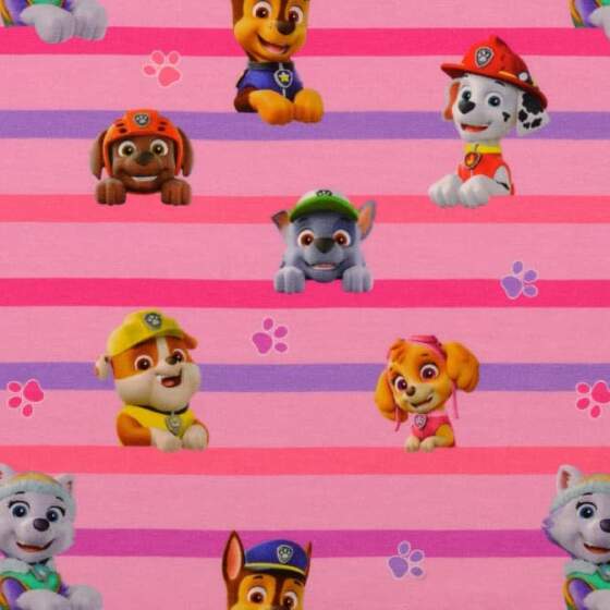 Jersey med Paw Patrol og striber lyserød licensprint