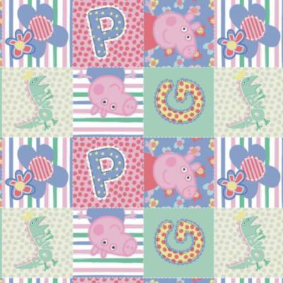 Jersey print with Gurli Pig - squares - Image 1