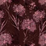 Viscose jersey - Vilde blomster bordeaux