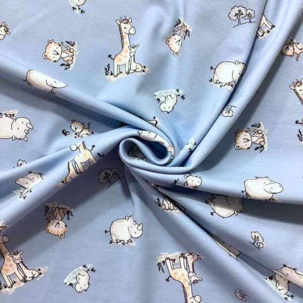 Jersey print - Baby animal blue