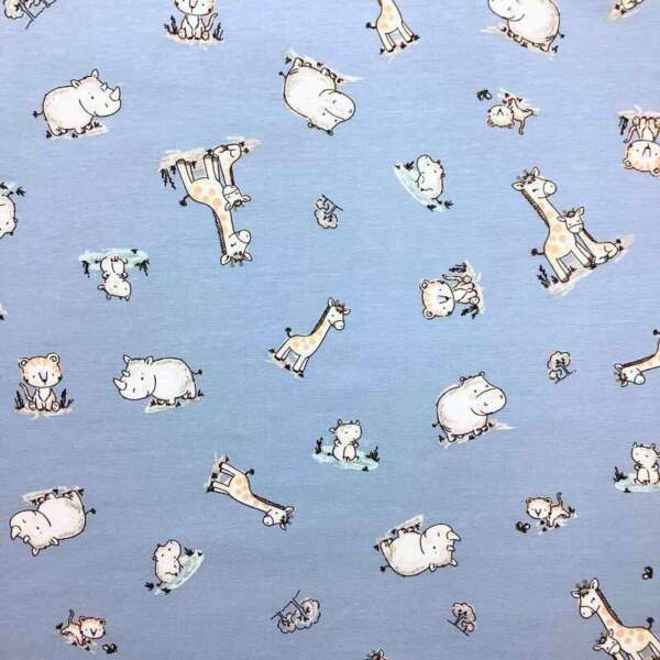 Jersey print - Baby animal blue