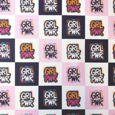 Canvas digital print Girls Power on woven cotton canvas for home and accessories