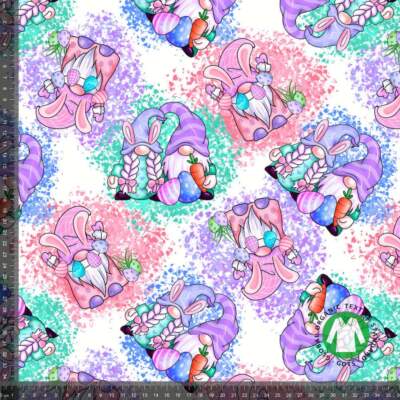 Jersey print with garden gnomes GOTS
