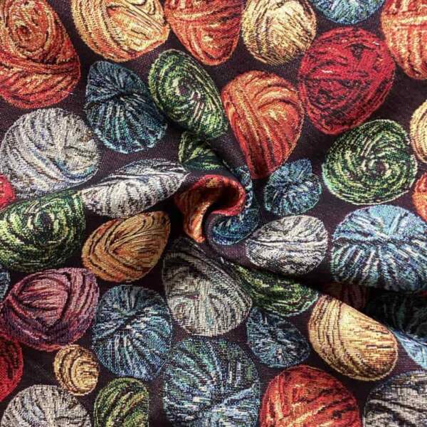 Close-up of gobelin texture on Elsinor Black (Yarn) 360 g/m²