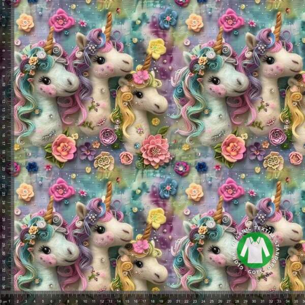 Fiber unicorn – measurement-min-min Jersey print med søde garn enhjørninger 1
