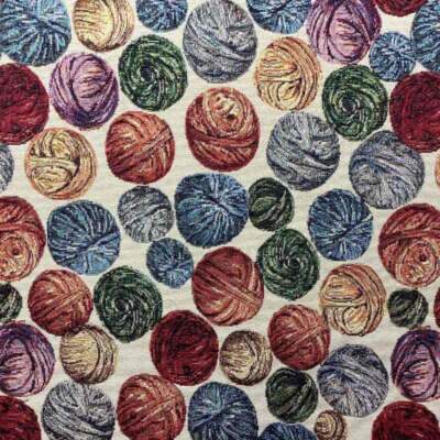 Gobelin -- Elsinor Beige abstract jacquard woven pattern, 140 cm wide