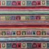 Gobeliinikangas Toluca Raya, jacquard-kudottu abstrakti kuvio sininen, pinkki ja punainen