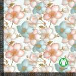 Jersey print with pastel gold flowers