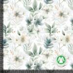 Jersey print with dusty green flowers