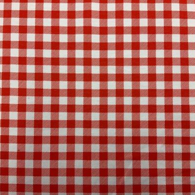 Punainen/valkoinen ruudullinen trikoo - 1cm