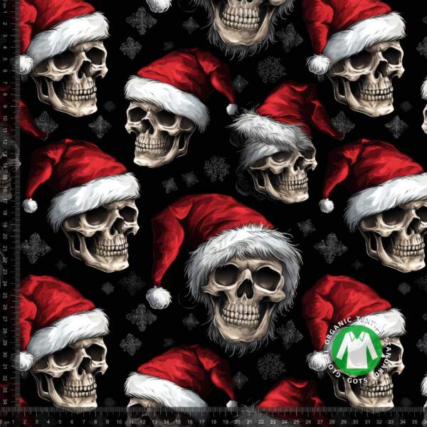 Jersey print with Christmas skulls (new)