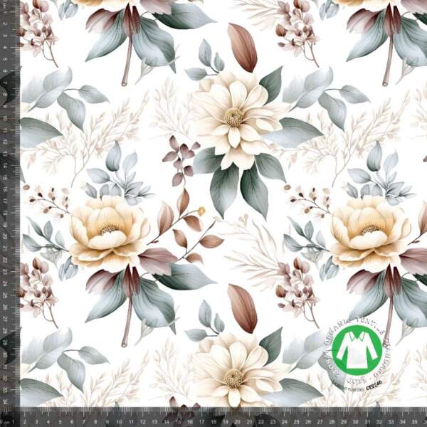 Nutty flowers - measurement Jersey print with toned-down elegant flowers