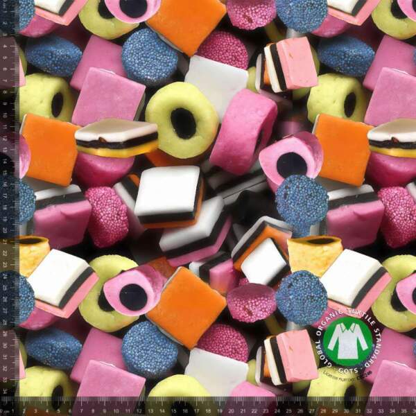 Jersey print with licorice confectionery 2