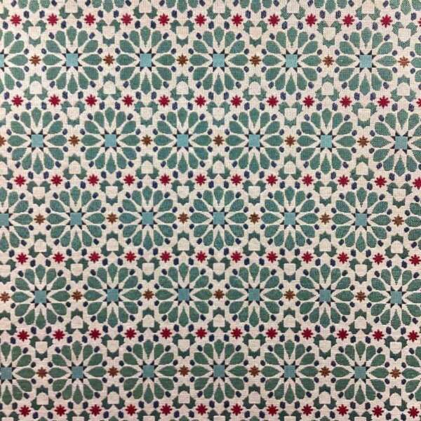 OLIMPIA_JADE_G Gobelin - Olimpia Jade jacquardvævet boligstof i grøn med blomster, 360 g/m²