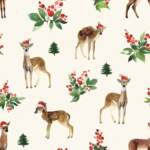 Christmas poplin with fallow deer