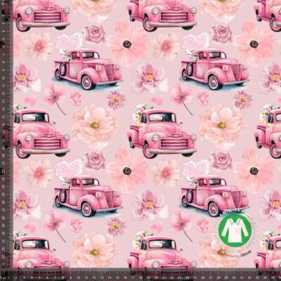 Jersey print with pink Chevy's