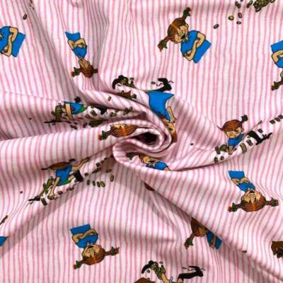 Jersey print with Pippi - Pink stripes