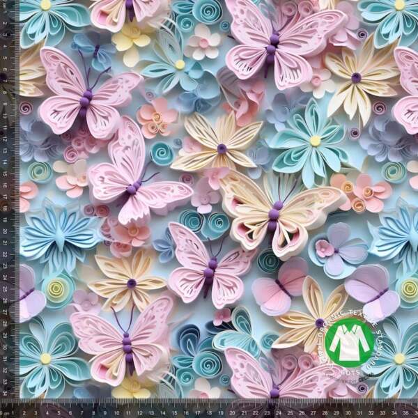 SeamlessPastel3dButterfliesPattern - measurement Jersey print with 3d butterflies