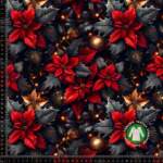 Jersey print with beautiful poinsettias