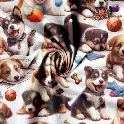 Canvas print med søde hunde på bomuldscanvas (halvpanama), 230 g/m²