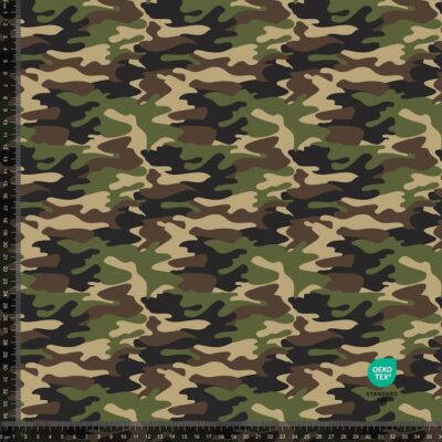 Bomulds jersey med camouflage mønster digitalprint jersey 220 g/m²