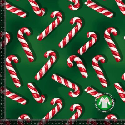 Jersey print med candy canes digitalprint jersey stof 220 g/m²