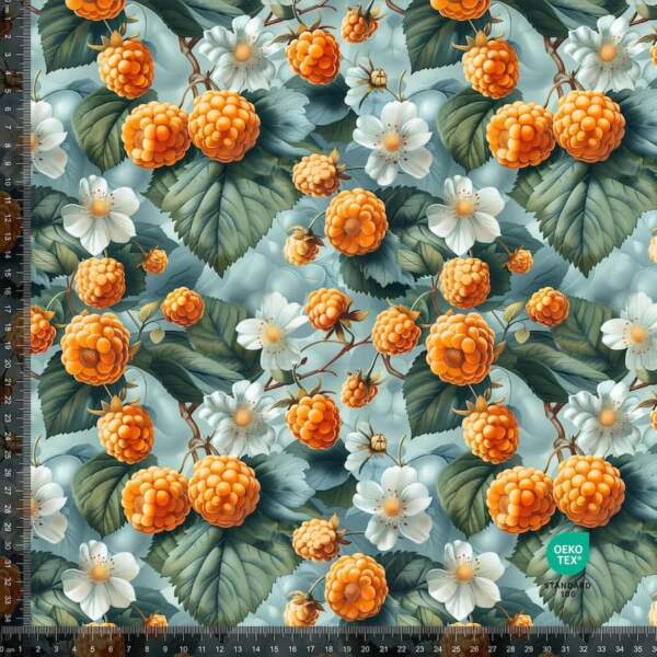 Cloudberries - blue - measurement-min-min Jersey print with cloudberry - gray / blue