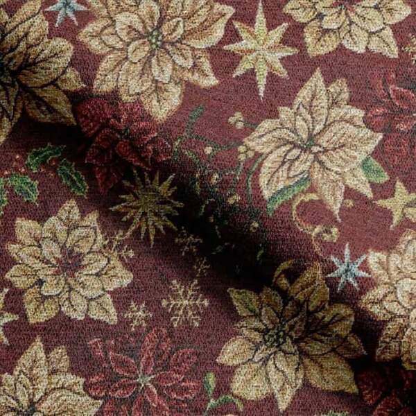 Gobelin - Dickens Lurex bordeaux jacquardvævet gobelin, 360 g/m²