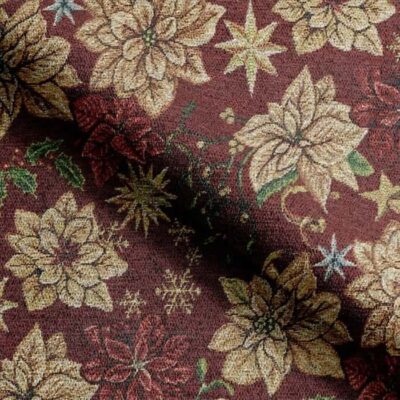 Gobelin - Dickens Lurex bordeaux jacquardvævet gobelin, 360 g/m²