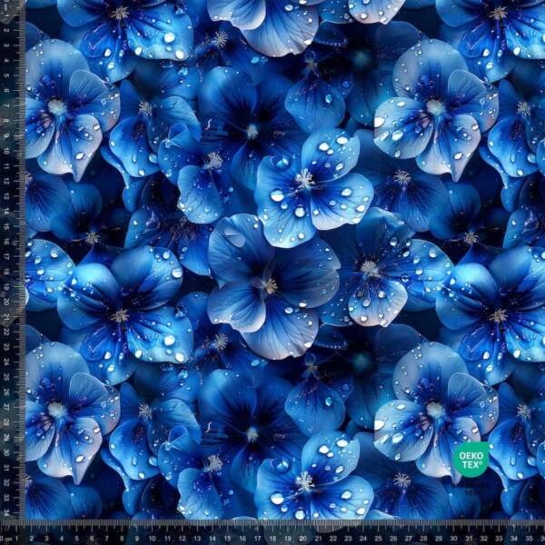 Fresh blue flowers – measurement-min-min Jersey print med friske blå blomster