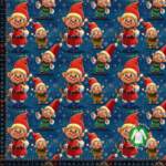 Jersey print with funny elves