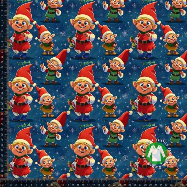 Jersey print with funny elves