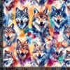Jersey-printti watercolor wolves 1, digiprintti jersey 220 g/m² 160 cm
