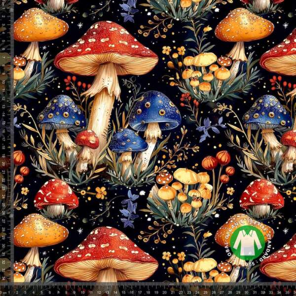 Jersey print with beautiful mushrooms