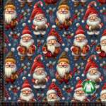 Jersey print with little Santas