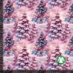Jersey print with pink Christmas landscape