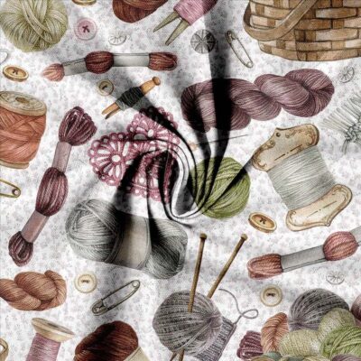 Canvas print med sy symboler 2 i 100% bomuld, 230 g/m²