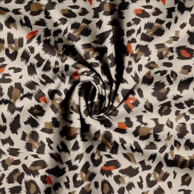 Canvas print med leopard tema vævet halvpanama i 100% bomuld 230 g/m²