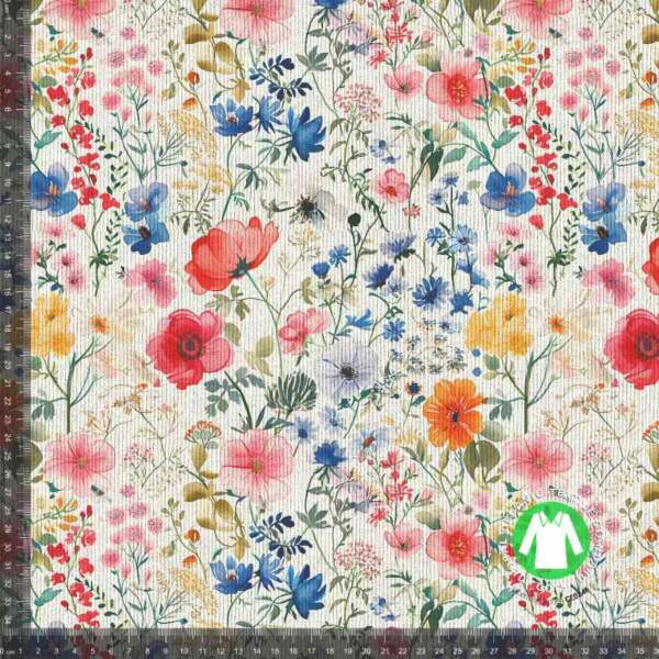Rib jersey print with spring flowers 5