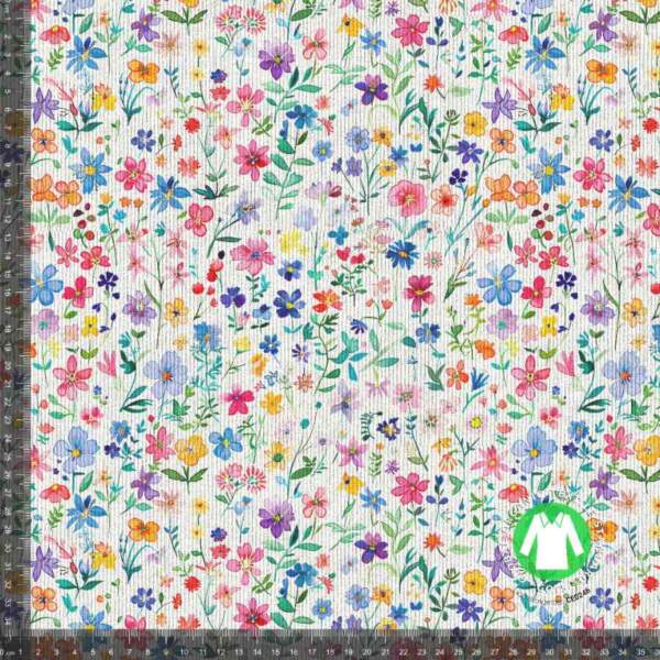 Small spring flowers 9 - measurement Rib jersey print med forårsblomster 1