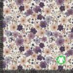 Rib jersey print with beautiful tasseled flowers