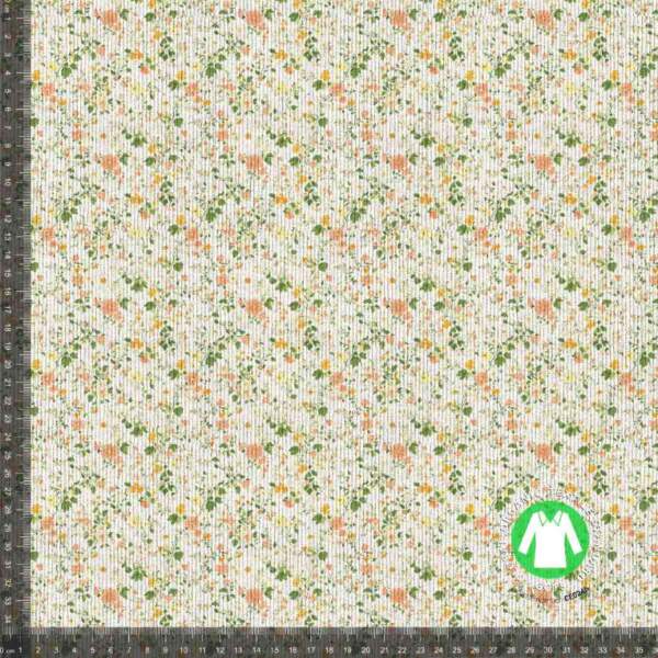 Vintage Blooms Paper_13 - measurement Rib jersey print with small flowers - white