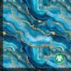 Jersey print with turquoise marble pattern in digital print on cotton/lycra