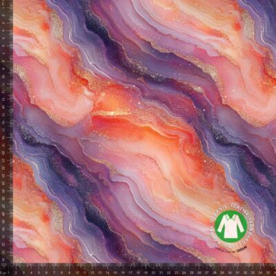 Jersey print med flot glitter agate mønster digitalprint jersey stof 160 cm bred